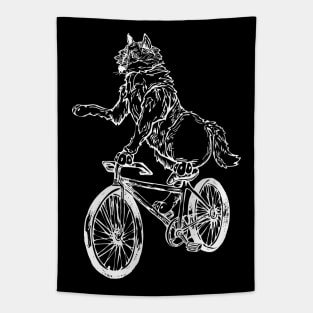 SEEMBO Wolf Cycling Bicycle Bicycling Biking Riding Fun Bike Tapestry