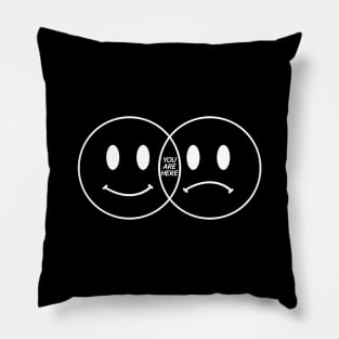 Smiley faces Venn diagram Pillow