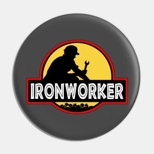 Ironworker Jurassic Park Parody Logo Pin