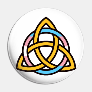 Trans Pride Encircled Triquetra Pin