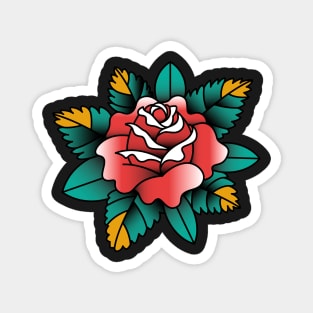 Neotraditional Rose in Red Traditional Rose Tattoo Magnet