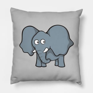 Gray Elephant Cartoon Pillow