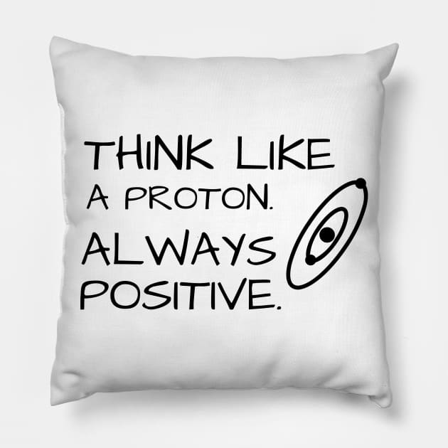 Think Like Proton Always Positive Pillow by Being Famous