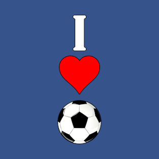 Soccer Players "I Love (Heart) Soccer" Vertical Graphic T-Shirt