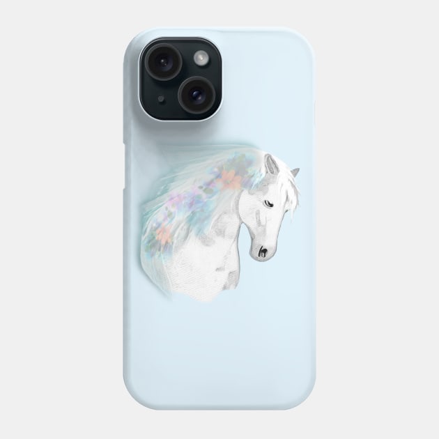 Horse Lovers Majestic White Horse Phone Case by KC Morcom aka KCM Gems n Bling aka KCM Inspirations