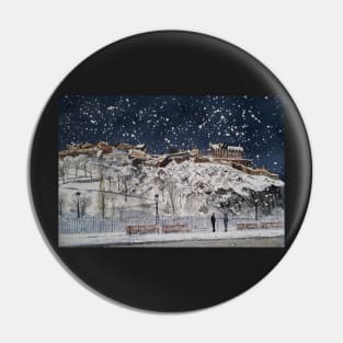 Snowy Edinburgh Castle Pin