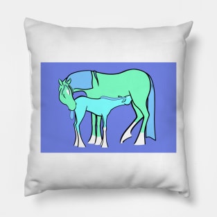 Mare and Foal 9 Pillow