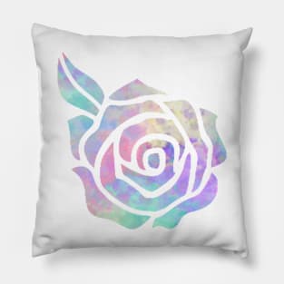 Pastel Tie-Dye Watercolor Rose Pillow