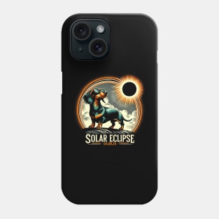 Dazzling Dachshund Eclipse: Unique Tee with Adorable Long-Haired Dachshunds Phone Case