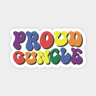 Proud Guncle '70s Retro Style – lgbt gay uncle Guncle's Day  humorous brother gift Magnet