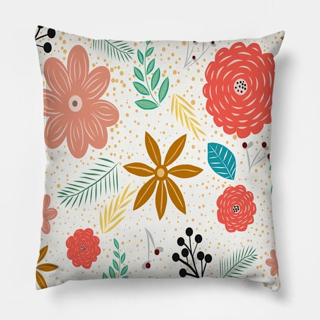 Floral colorful Design Pillow by TulipDesigns