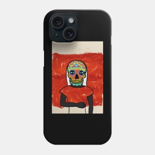 Belarusian Revolution - Blue-Eyed Female Character with Mexican Mask and Expressionist Background Phone Case