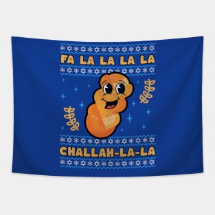 Ugly Hanukkah Sweater Fa La La Challah Ugly Christmas Sweater Chrismukkah Gift Tapestry