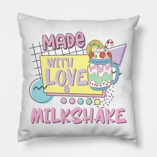 Powered By Love Milkshake Retro 80s 90s Who Loves Milk Shakes Pillow