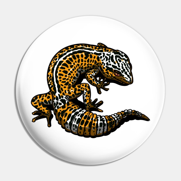 Leopard Gecko Lizard Pin by underheaven