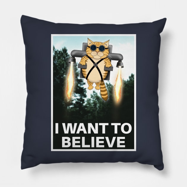 "I Want to Believe" Parody Poster Pillow by SPACE ART & NATURE SHIRTS 