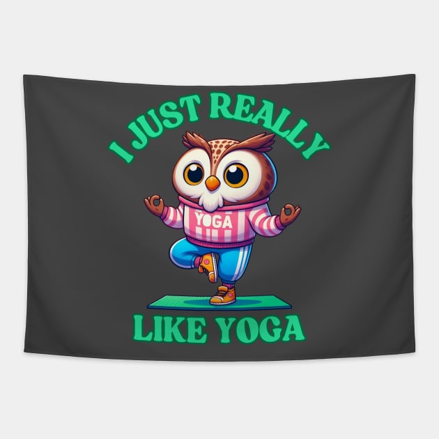 Owl Yoga Tapestry by BukovskyART