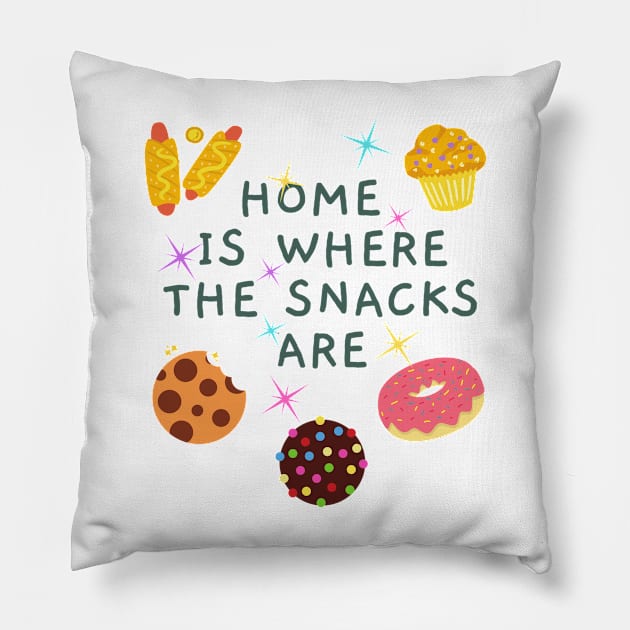 Home Is Where The Snacks Are Pillow by euheincaio