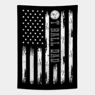 T-BALL DAD WHITE AMERICAN FLAG MONO Tapestry