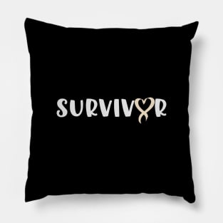 Survivor Pearl Ribbon Lung Cancer Pillow