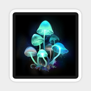 Glowing Blue Toadstools Magnet