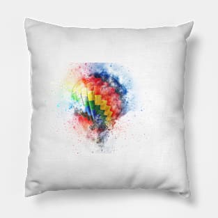 Watercolor Hot Air Balloon Pillow