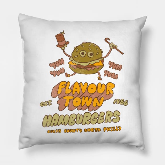 FLAVOUR TOWN Pillow by JimBryson