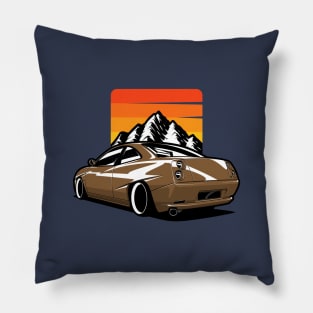 Brown Coupe Turbo Type 175 in Mountains Pillow