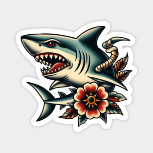 Traditional american shark tattoo Magnet