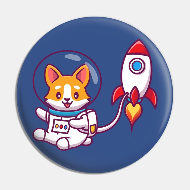 Cute Corgi Astronaut With Rocket Cartoon Vector Icon Illustration Pin by Catalyst Labs