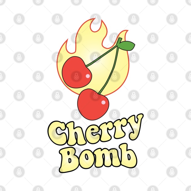 Cherry Bomb and Light Yellow Flaming Design by YourGoods