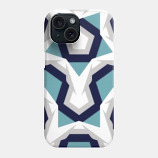 Blue White Grey Geometric Phone Case