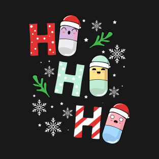 Ho Ho Ho Pills Pharmacist Cute Christmas Lover T-Shirt