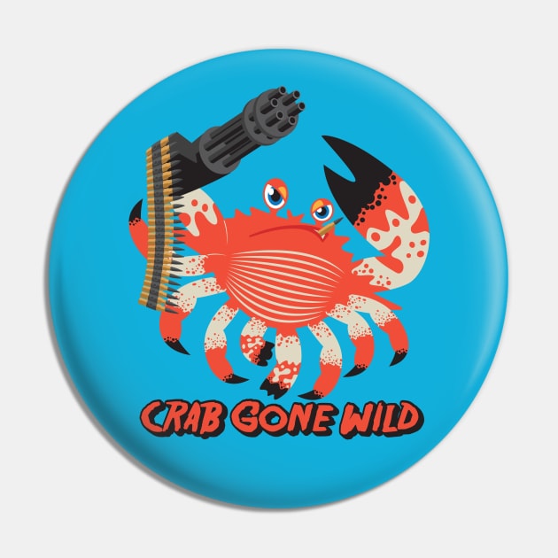 Crab Gone Wild - Funny Pin by andantino