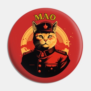 Chairman Mao - Chairman Meow - Mao Zedong Communist Party Leader Cat design.  毛主席 - 猫主席 - 共产党领导猫泽东 Pin