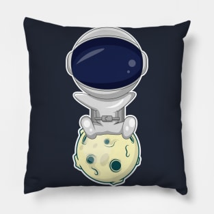 astronaut and moon Pillow