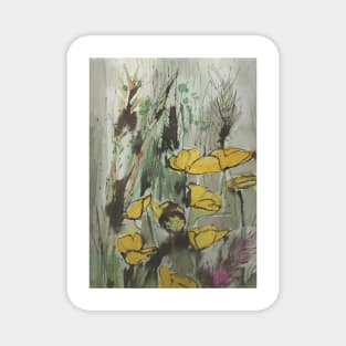 English Summer meadow, grasses, flowers design Magnet