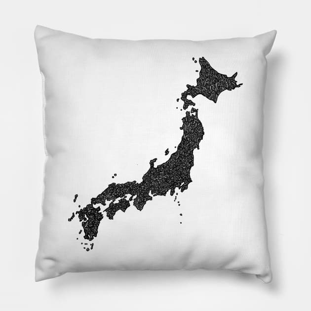 Japan with Prefectures Pillow by Naoswestvillage