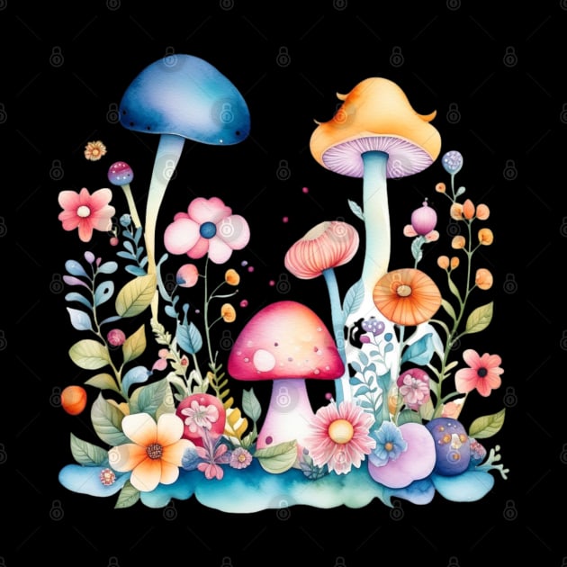 Cottagecore Mushrooms And Flowers by Norse Magic