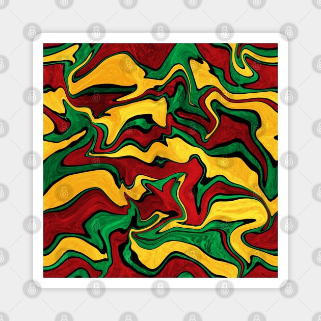 Rasta colors pattern Magnet by NadiaChevrel