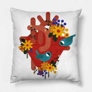 spring heart Pillow