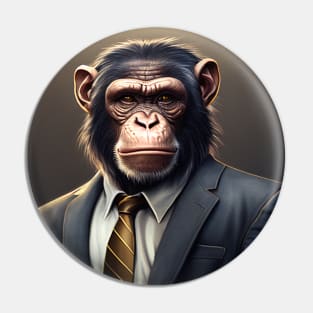 Adorable Wild Monkey In A Suit Animals Pin