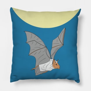 Bat in the night sky Pillow