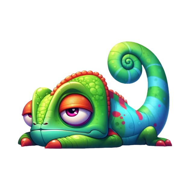 Lazy Chameleon Illustration by Dmytro
