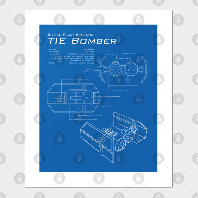 Tie Bomber Blueprint Star Wars Posters And Art Prints