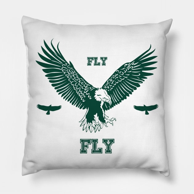 Fly Eagles Fly Pillow by oobmmob