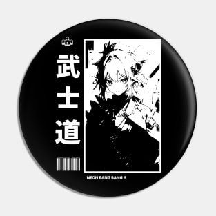 Bushido Japanese Samurai Streetwear Anime Girl Manga Aesthetic Pin