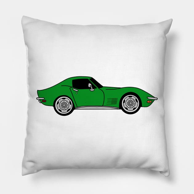 Elkhart Green C3 Corvette Pillow by ally1021