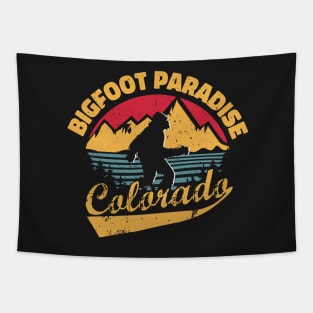 Bigfoot Paradise, Colorado, Funny CO Yeti Sasquatch Mountains Tapestry