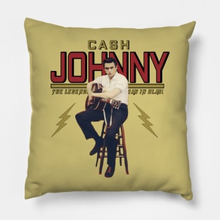 Retro Johnny Cash - The Legendary Music Country man in black Pillow